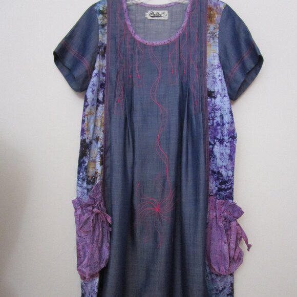 Tunic Dress African Cotton Floral Print Embroidery Bohem - Picture 5 of 13